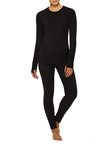 ClimateRight Women's Stretch Fleece Warm Underwear - Black (XS)