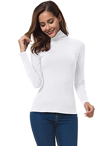 VOBCTY Women's Slim Fitted Long Sleeve Turtleneck Active Shirt