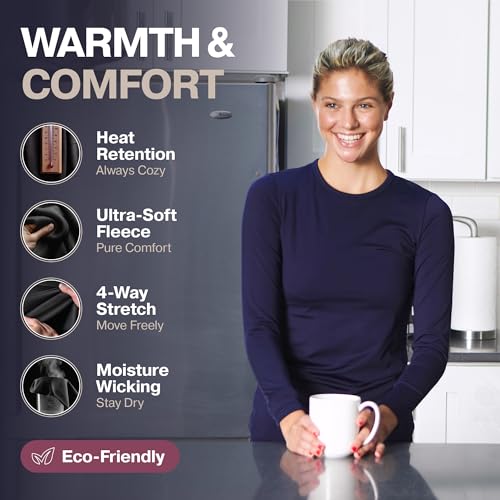 Warm Long Sleeve Thermal Shirts for Women in Cold Weather