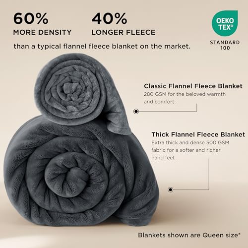 Queen Size Ultra Cozy Grey Blanket for Winter
