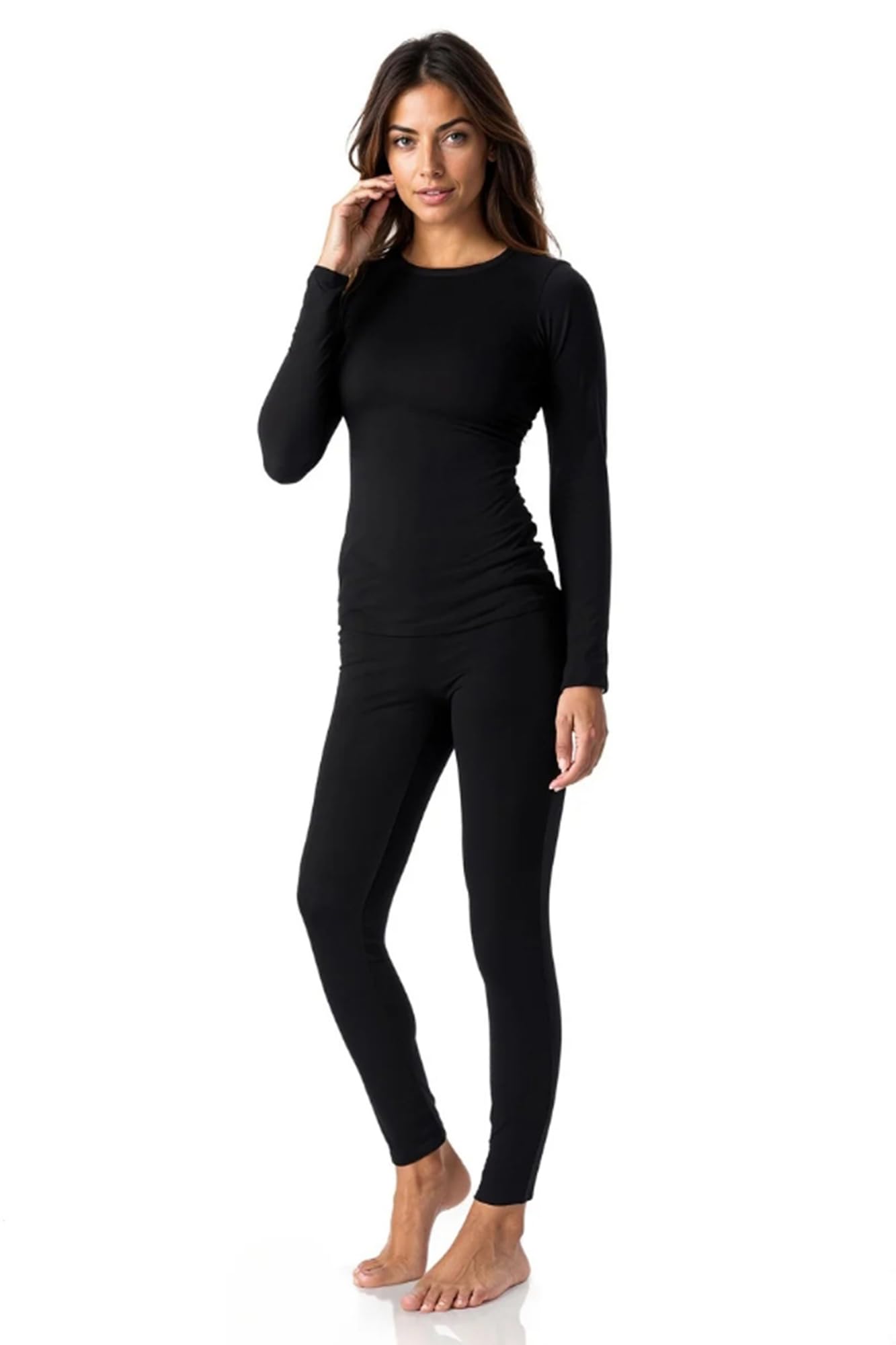 Thermajane Women's Long Johns Fleece Lined Thermal Pajama Set for Cold Weather