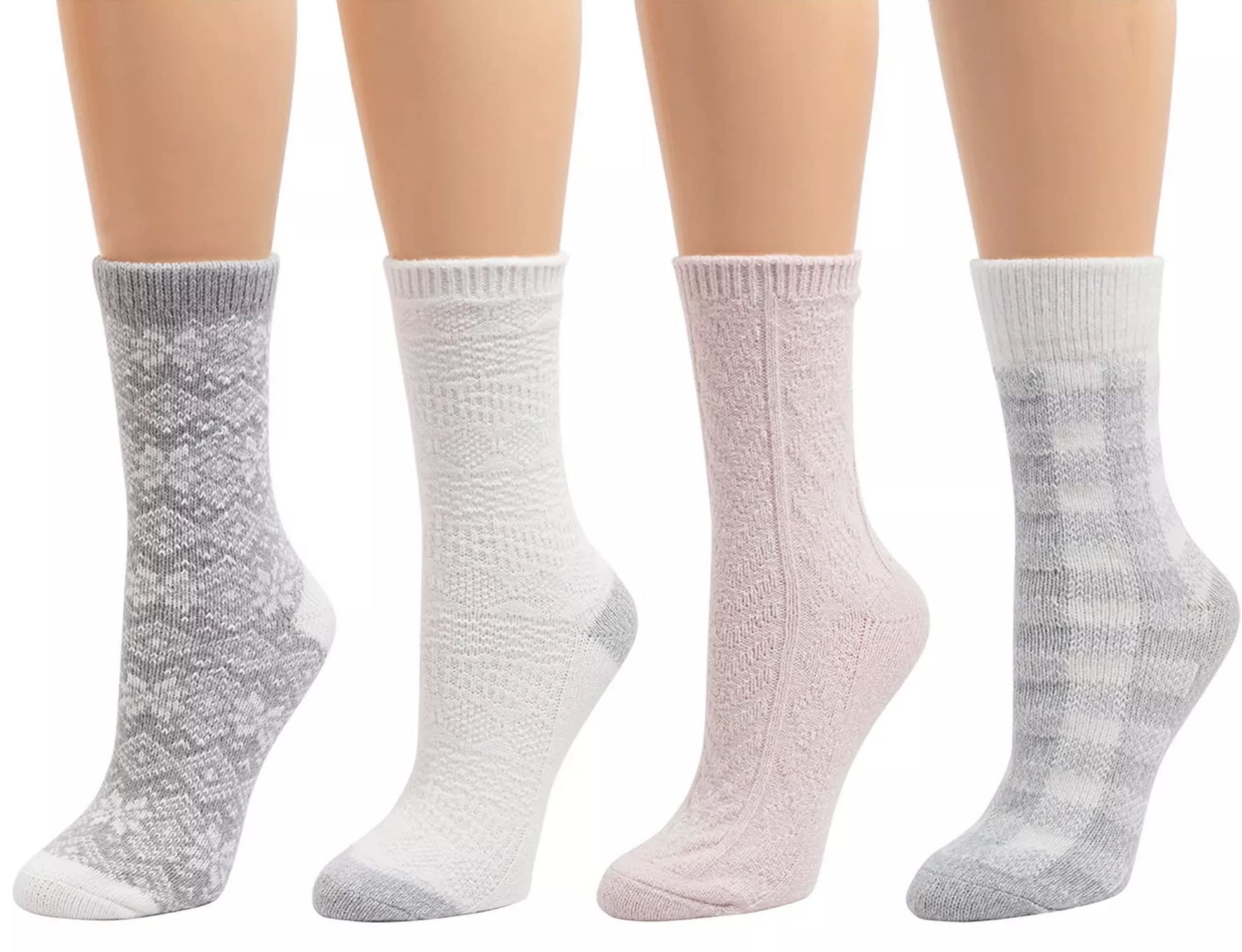 Soft & Comfortable Ivory Crew Socks for Women (Shoe Size 4-10)